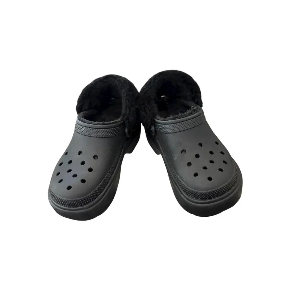Crocs Mammoth EVO Clog Black Black Fleece Lined M8 W10 Style 12878